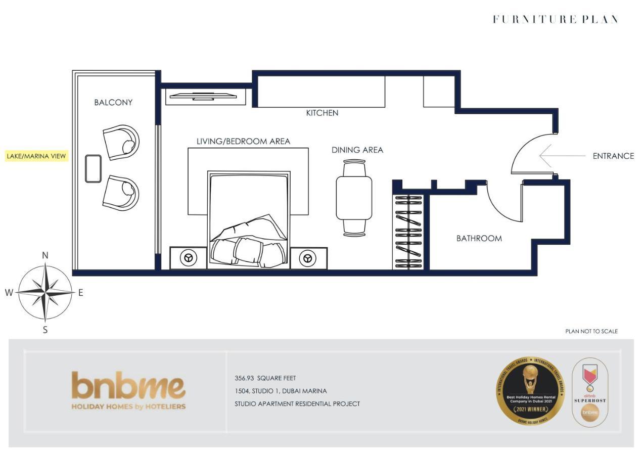 Bnbmehomes - Beautiful Lake View Studio Near Marina - 1504 Dubai Luaran gambar